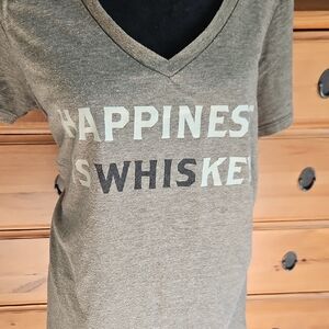 Olive V-Neck Graphic Tee